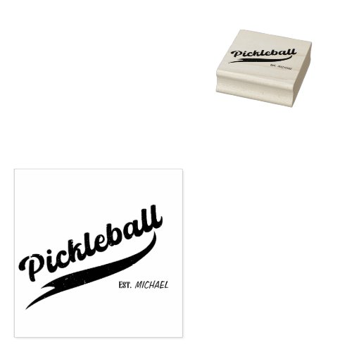 Pickleball  Personalized Name Rubber Stamp