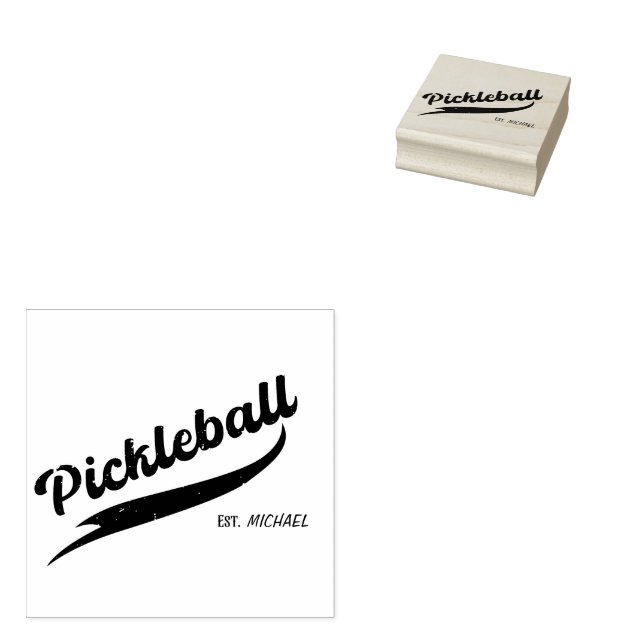 Pickleball  Personalized Name Rubber Stamp (Stamped)