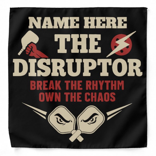 Pickleball Personalized Name The Disruptor Bandana (Front)