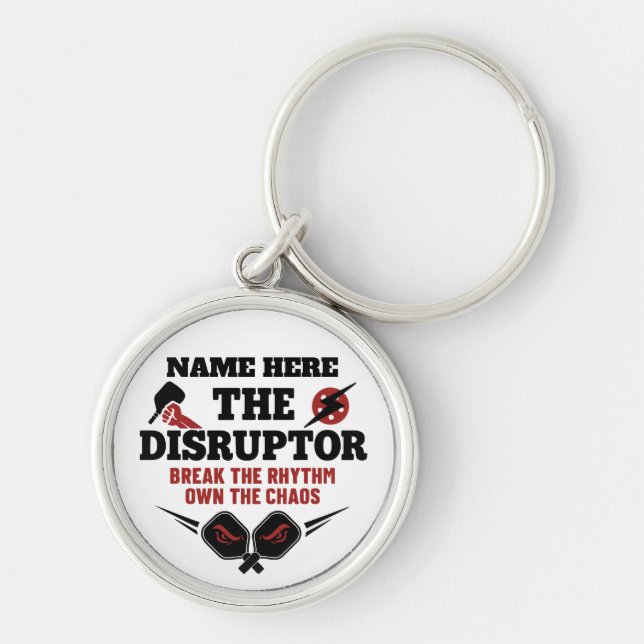 Pickleball Personalized Name The Disruptor Keychain (Front)
