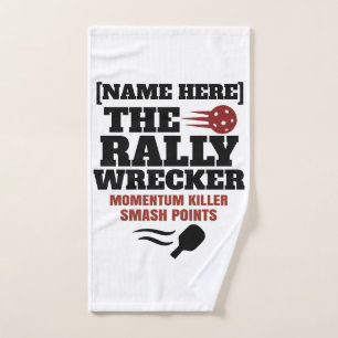 Pickleball Personalized Name The Rally Wrecker Hand Towel