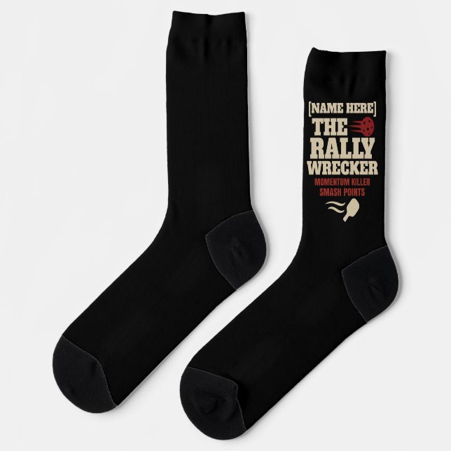 Pickleball Personalized Name The Rally Wrecker  Socks (Left)