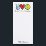 Pickleball Personalized Notepad<br><div class="desc">Peace,  Love,  Pickleball!

Cute Pickleball Personalized Notepad makes a great gift for you favorite pickleball lover!
Magnetic Notepad!</div>