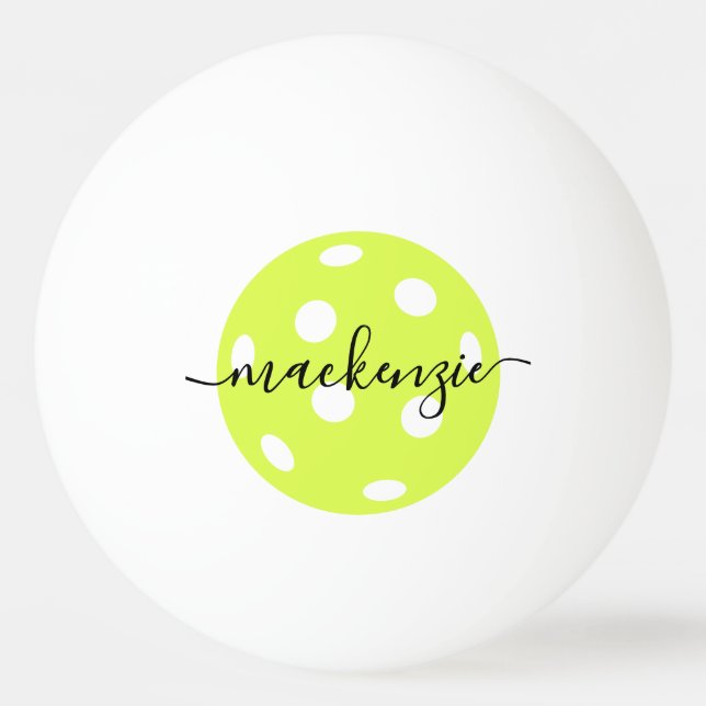 Pickleball Personalized Script Name Ping Pong Ball (Front)