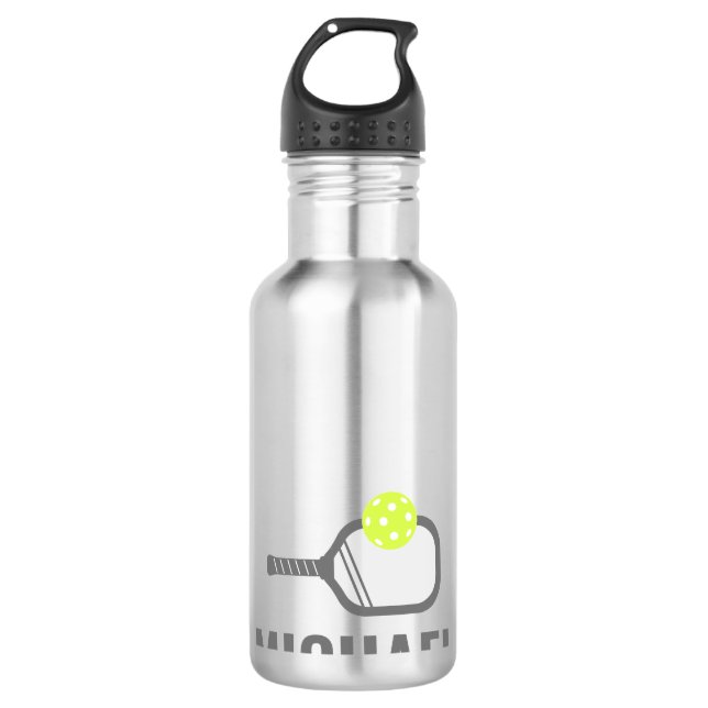 Pickleball Personalized  Stainless Steel Water Bottle (Front)