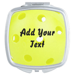 Pickleball Pickle Ball Yellow Customize Personaliz Compact Mirror