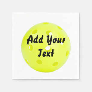 Pickleball Pickle Ball Yellow Customize Personaliz Napkins