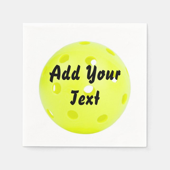 Pickleball Pickle Ball Yellow Customize Personaliz Napkins (Front)