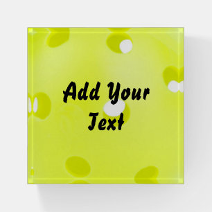 Pickleball Pickle Ball Yellow Customize Personaliz Paperweight
