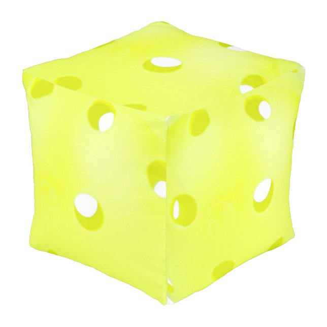 Pickleball Pickle Ball Yellow Customize Personaliz Pouf (Angled Front)