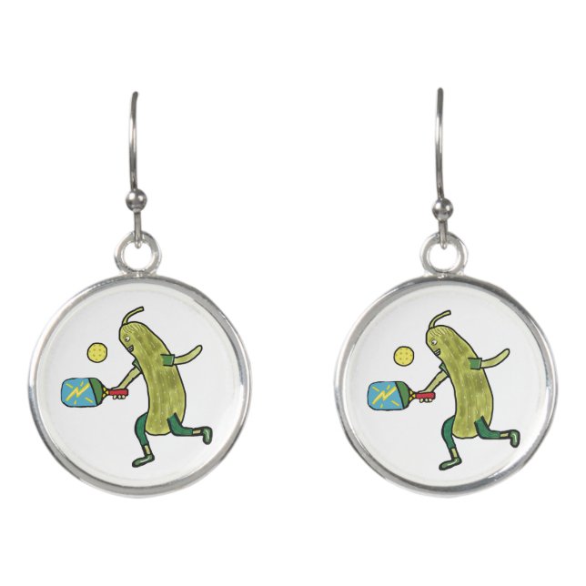 Pickleball Pickle Earrings (Front)