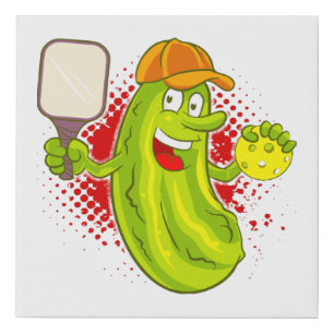 Pickleball Pickle Player  Faux Canvas Print