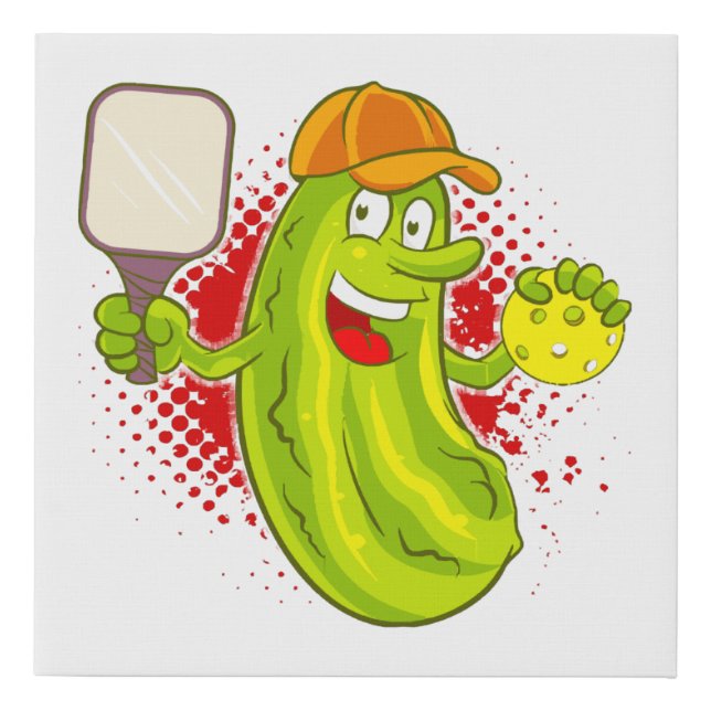 Pickleball Pickle Player  Faux Canvas Print (Front)