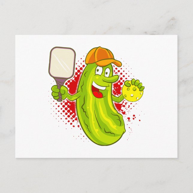 Pickleball Pickle Player  Holiday Postcard (Front)
