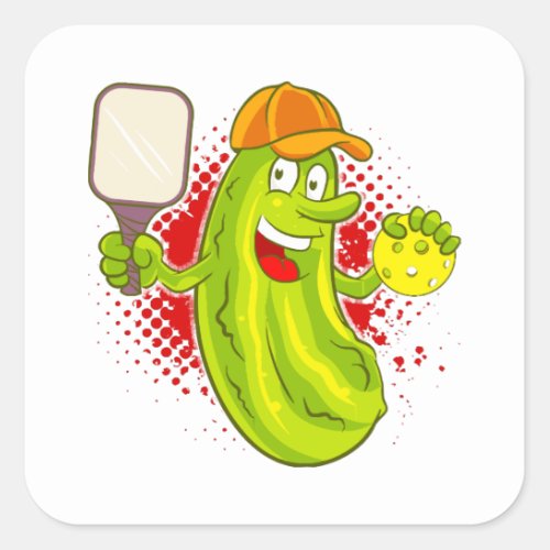 Pickleball Pickle Player  Square Sticker