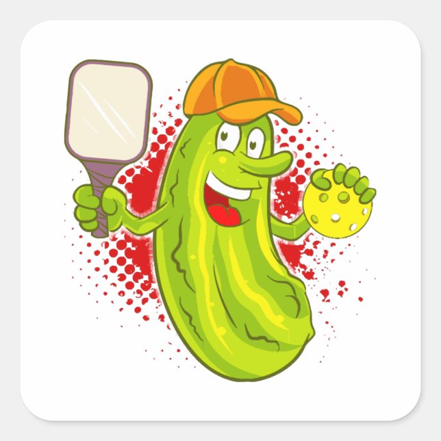 Pickleball Pickle Player  Square Sticker (Front)