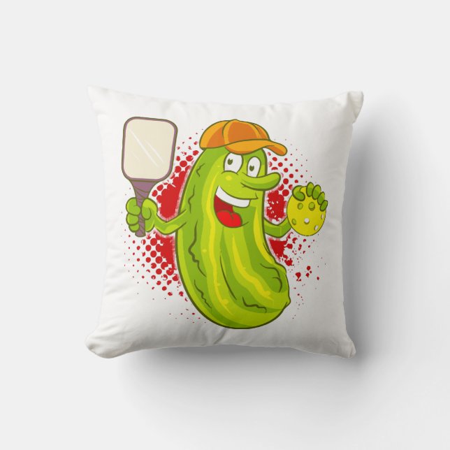 Pickleball Pickle Player  Throw Pillow (Front)