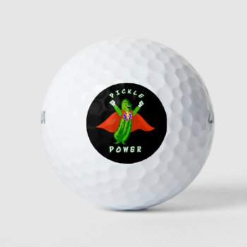 Pickleball Pickle Power Super Hero Golf Balls by PicklePower at Zazzle