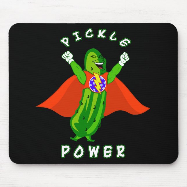 Pickleball Pickle Power Super Hero Mouse Pad (Front)