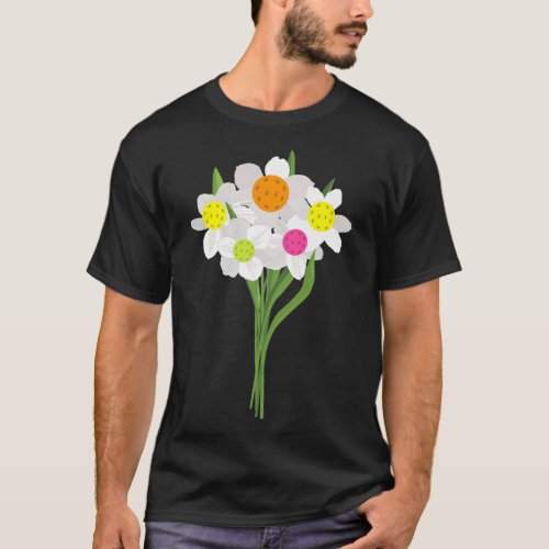 Pickleball Pickleball Flower Bouquet Pretty Design T_Shirt