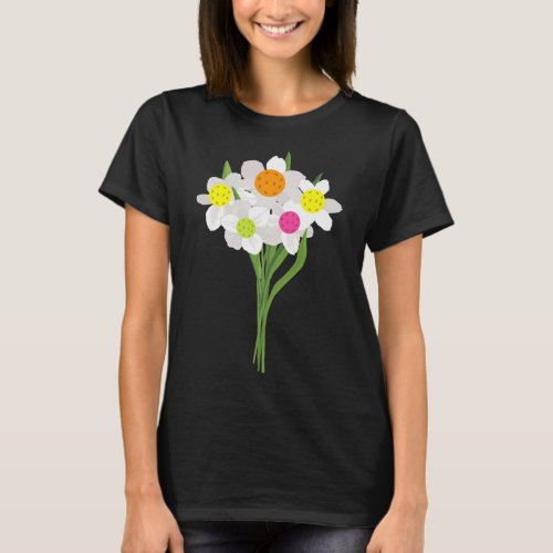 Pickleball Pickleball Flower Bouquet Pretty Design T_Shirt