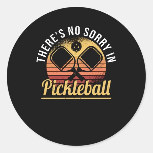 Pickleball Pickleball Player No Time Retro Classic Round Sticker
