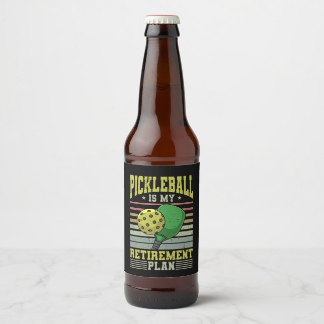Pickleball - Pickleball Retirement  Beer Bottle Label (Front)