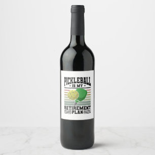 Pickleball - Pickleball Retirement Wine Label