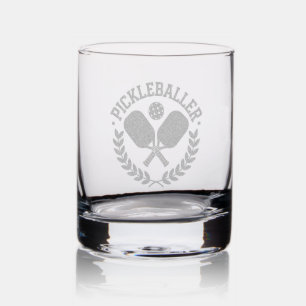 Pickleball Pickleballer Custom Etched Glasses