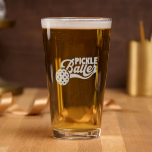 Pickleball Pickleballer Etched Glasses