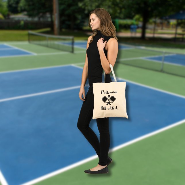 Pickleball Picklemania Dill With It funny pun  Tote Bag (Creator Uploaded)