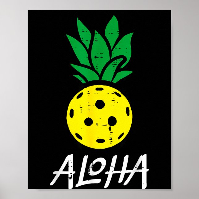 Pickleball pineapple aloha pickle ball hawaii men poster (Front)