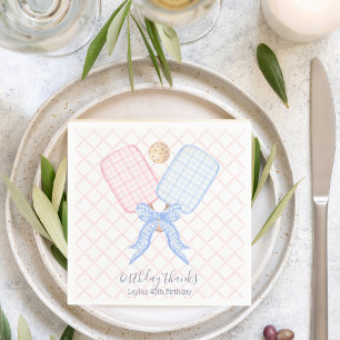 Pickleball Pink Blue Coquette Napkins