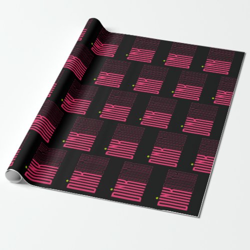 Pickleball pink dink pattern wrapping paper 