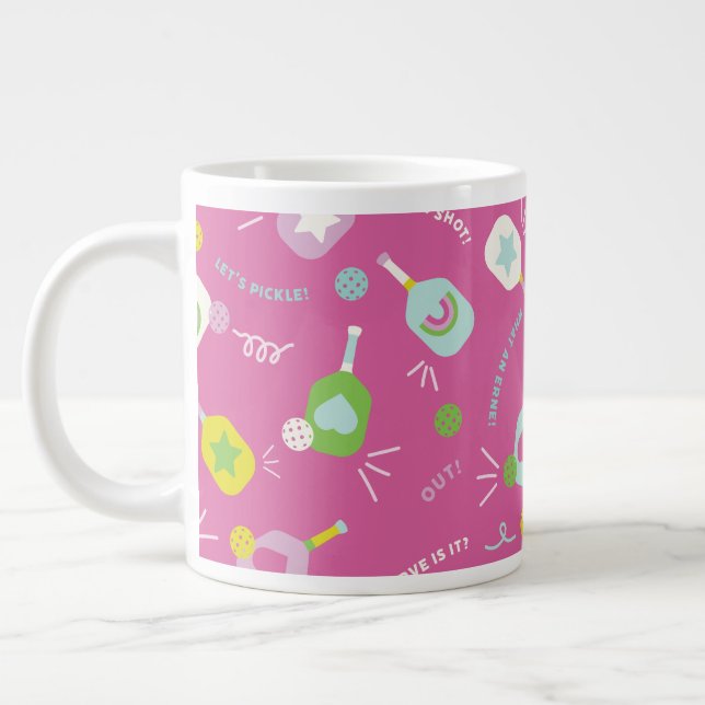 Pickleball Pink Mug Player Gift for Her (Left)