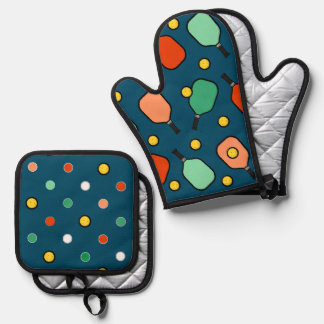 Pickleball Pink Oven Mitt & Pot Holder Set