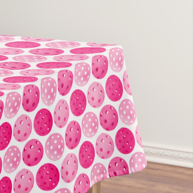 Pickleball Pink & White Pickleball Home Decor Tablecloth (In Situ)