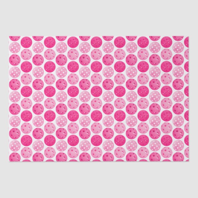 Pickleball Pink & White Pickleball Party Tissue Paper (Front)