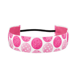 Pickleball Pink & White Pickleballs Athletic Headband