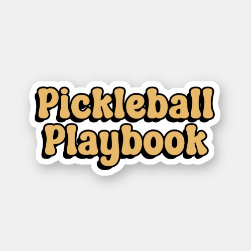 Pickleball Playbook Yellow Retro Typography Sticker