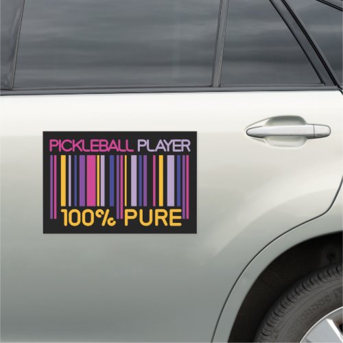 Pickleball player 100 pure car magnet