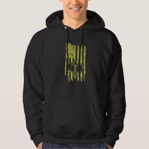 Pickleball Player American Flag Patriotic USA Prem Hoodie