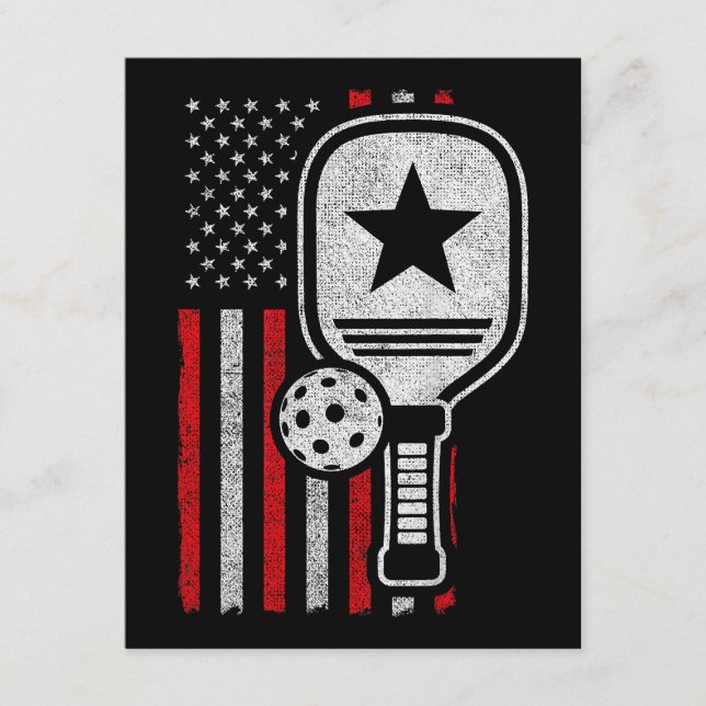 Pickleball Player - American Flag Pickleball - Pic Enclosure Card (Front)