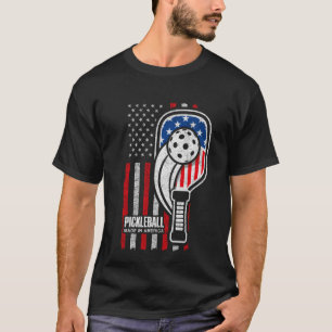 Pickleball Player - American Flag Pickleball - Pic T-Shirt