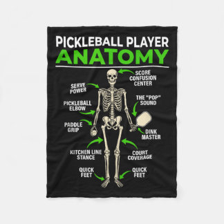 Pickleball player anatomy funny dink pickle ball fleece blanket