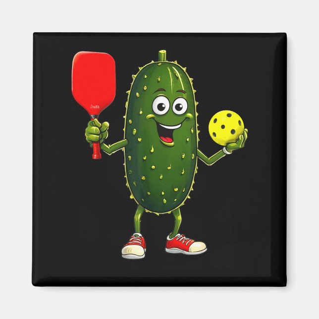 Pickleball player art funny pickle ball  magnet (Front)