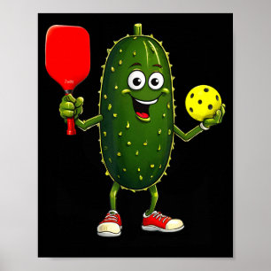 Pickleball player art funny pickle ball  poster