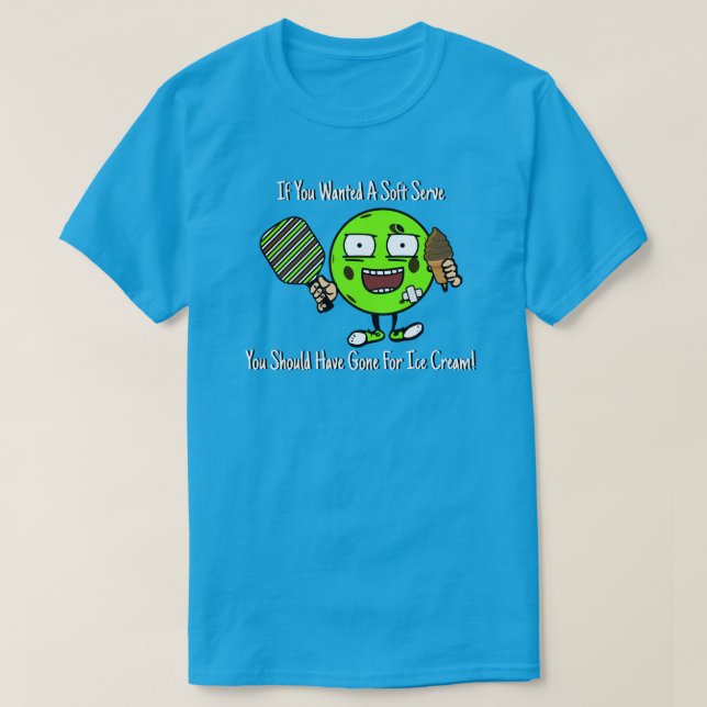 Pickleball Player Chocolate Soft Serve Green Funny T-Shirt (Design Front)