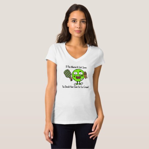 Pickleball Player Chocolate Soft Serve Green Funny T_Shirt