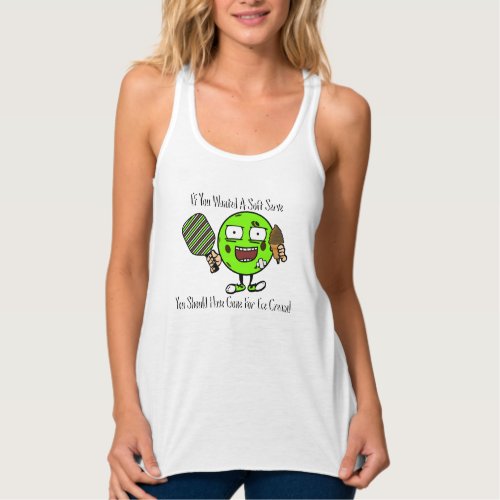 Pickleball Player Chocolate Soft Serve Green Funny Tank Top